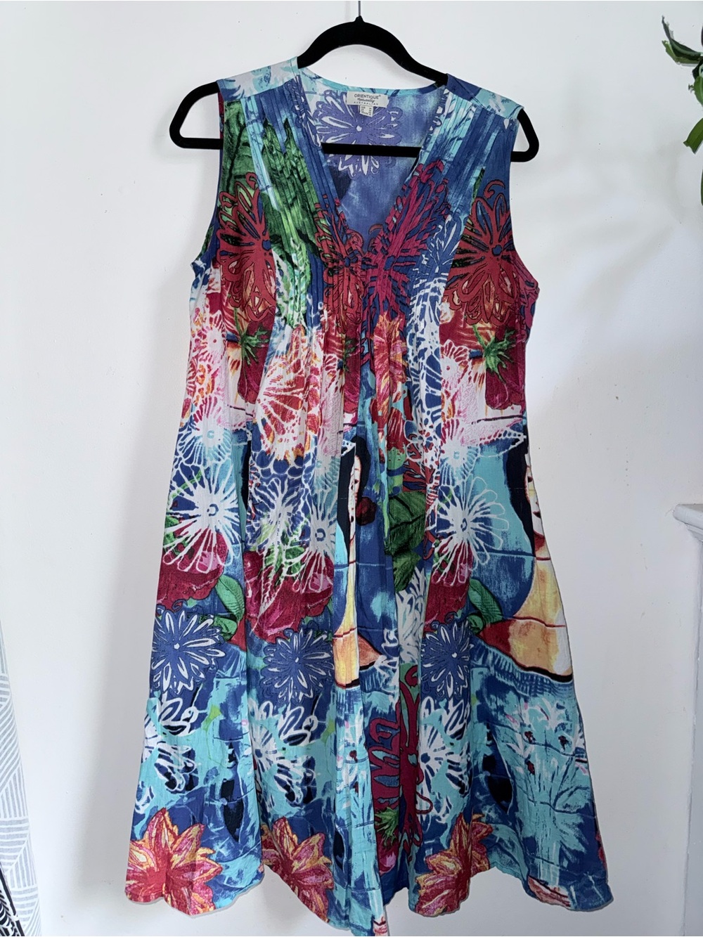 Orientique  Sleeveless Floral V-Neck Multicolor Women’s Dress Size M